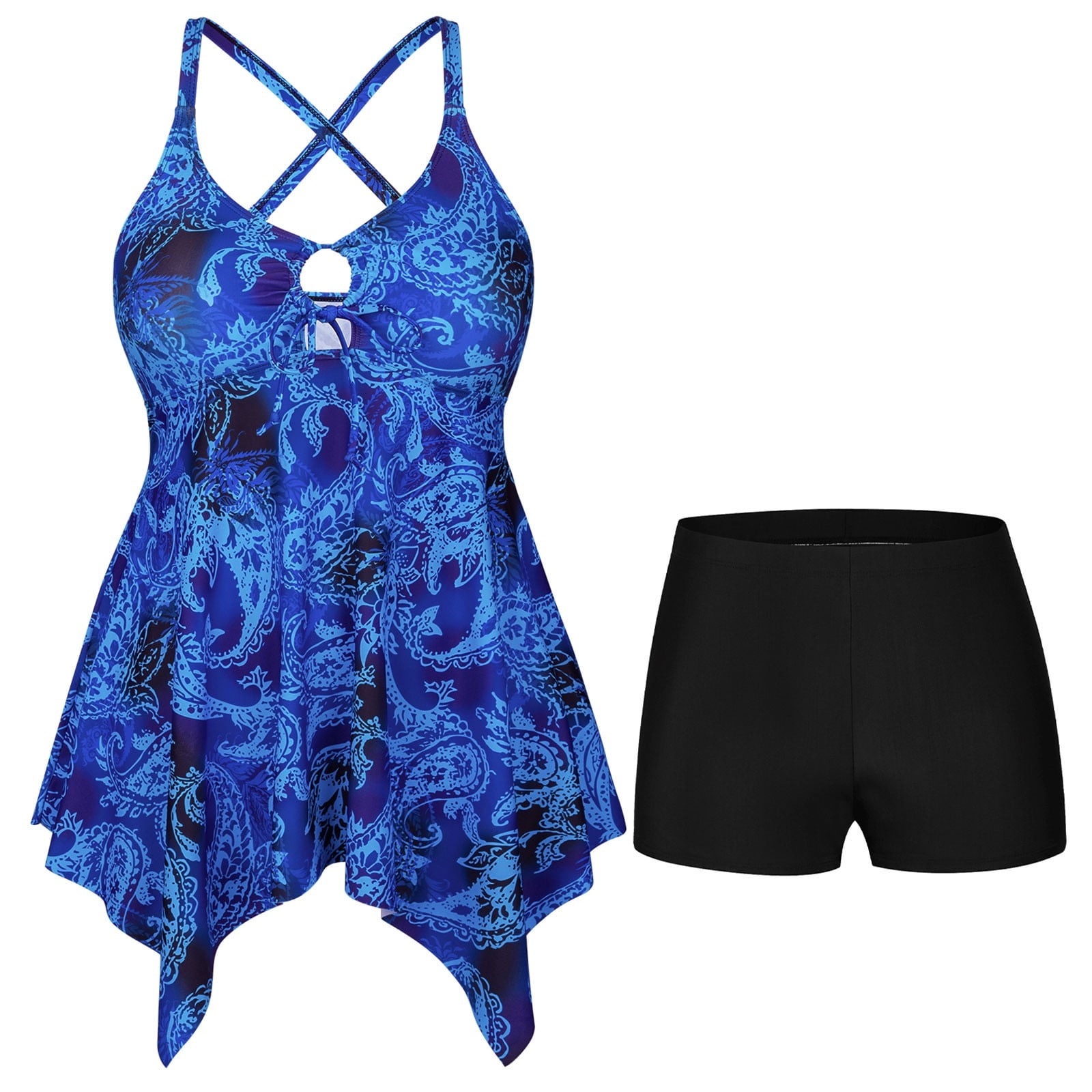 WILLBEST Womens Swimsuits Women's Large Size Printed Separate Swimsuit