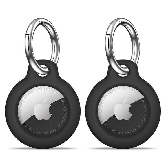 YUNOVA 2 Pack Airtag Holder Air Tag Case with Keychain, Anti-Scratch Airtags Key Chain for Apple Air Tags, Airtag Accessories for GPS Item Finder Tracker