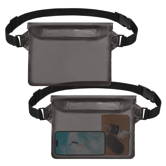 WILLED 2 Pack Waterproof Pouch with Adjustable Waist Strap, Waterproof Dry Bag, Keeps Cell Phones and Valuables Safe and Dry, Perfect for Kayaking, Beach, Camping and Swimming