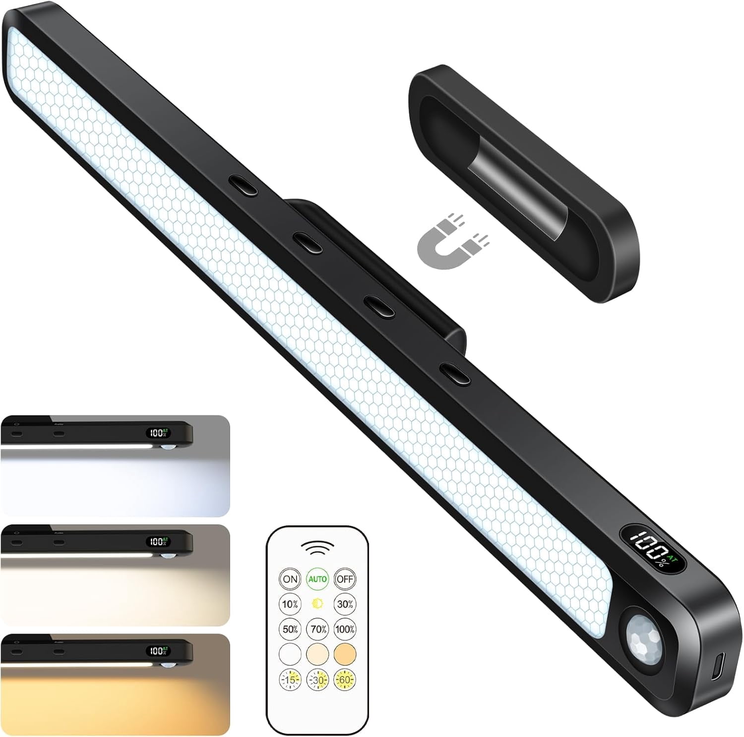 WILLED 430LM Motion Sensor LED Light Bar with Remote, 5W Under Cabinet ...