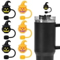 thumbnail image 1 of WILLED 6Pcs Halloween Pumpkin Straw Cover Funny Pumpkin Portable Drinking Straw Tips Cover Reusable Straw Protector Topper for 0.4in Straws, Cup Accessories, 1 of 7