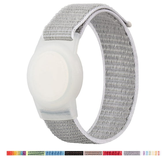 YUNOVA AirTag Bracelet for Kids, Apple Air Tag Protective Cover with Nylon Wristband, Anti Lost GPS Trackers Case Cover Elastic Watch Band for Toddlers Girls Boys Elders