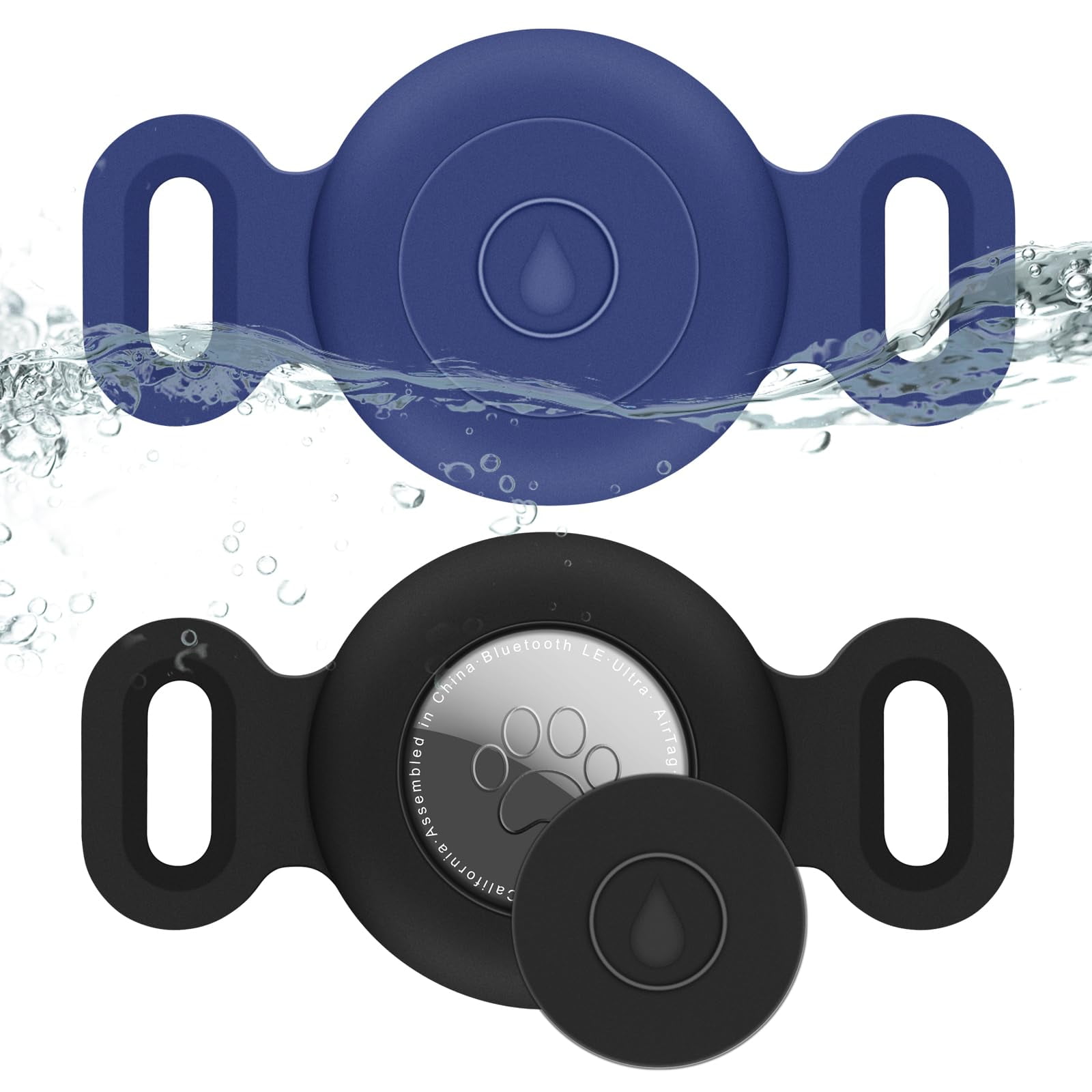 WILLED Airtag Dog Collar Holder Waterproof (2 Pack) Silicone Protective