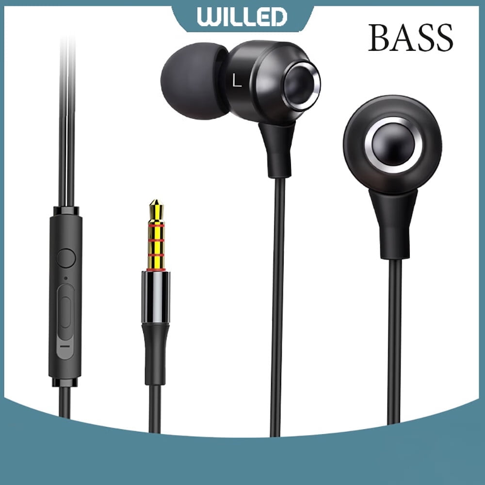 WILLED Bass Stereo Metal Earbud, Wired Headphones with Microphone