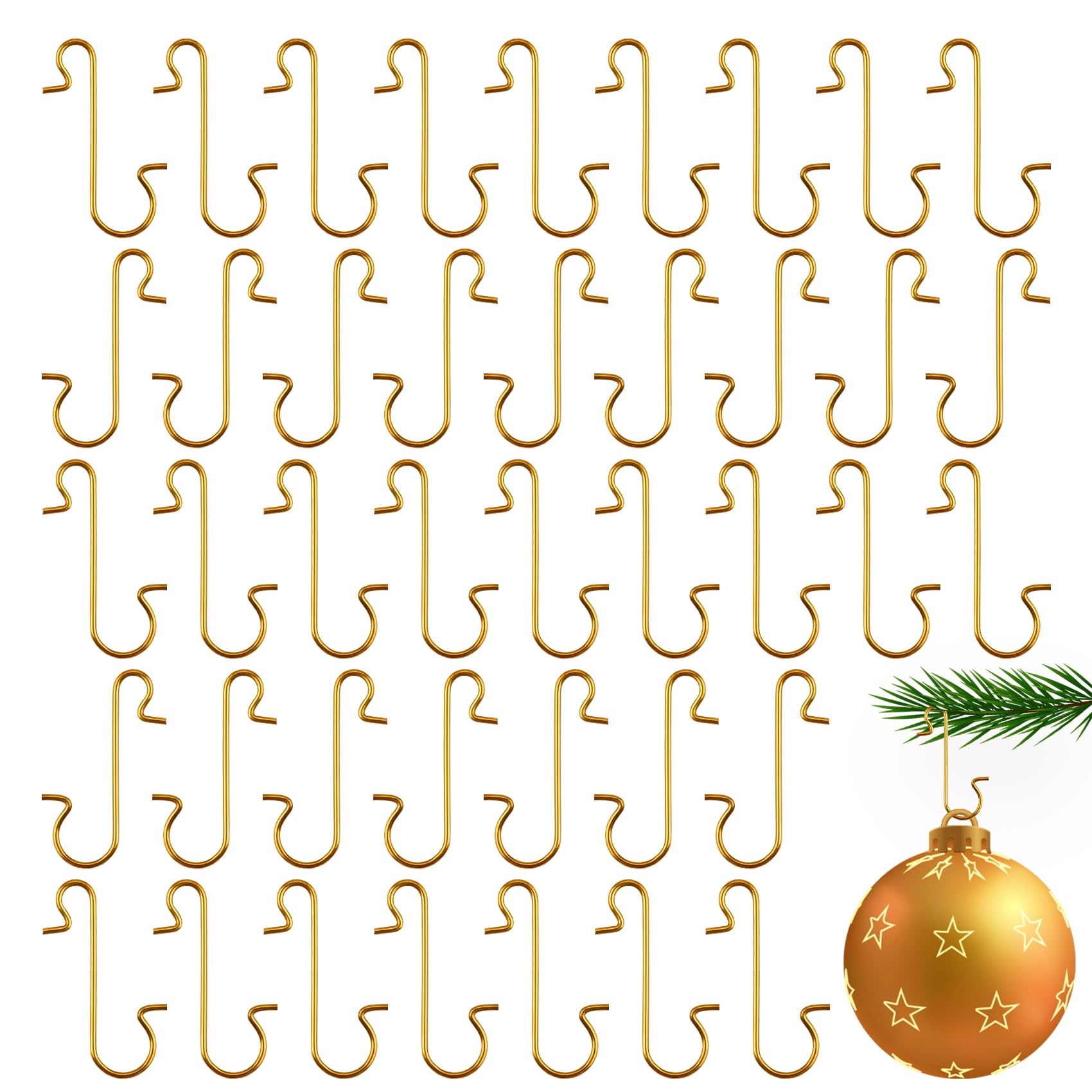WILLED Christmas Hooks for Ornaments, 100 Pack Christmas Tree Ornaments