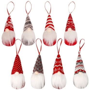 WILLED Christmas Tree Hanging Gnomes Ornaments, 8 Pack Swedish Handmade Plush Gnomes Santa Elf Hanging Home Decorations, Tomte Gnomes Decorative Ornaments for Christmas Decor