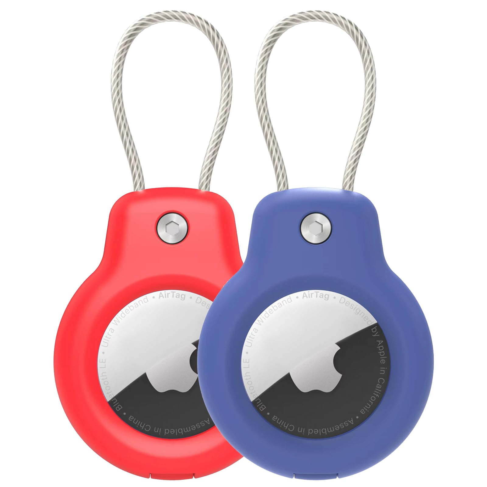 WILLED Compatible with Apple AirTag Secure Holder with Wire Cable, 2