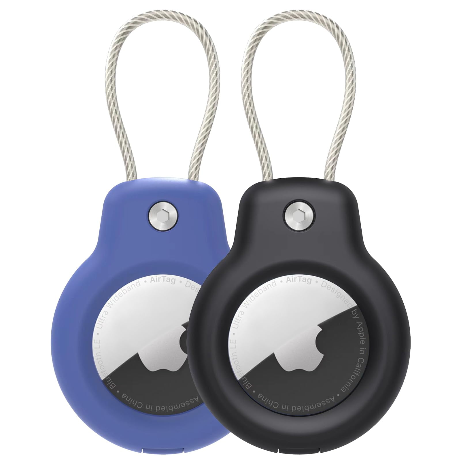 WILLED Compatible with Apple AirTag Secure Holder with Wire Cable, 2 Pack Air Tag Lock Case Keychain Key Ring Key Chain Luggage tag for Keys, Luggage WILLED Compatible with Apple AirTag Secure Holder with Wire Cable, 2 Pack Air Tag Lock Case Keychain Key Ring Key Chain Luggage tag for Keys, Luggage