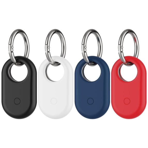WILLED Compatible with Samsung Galaxy SmartTag2 Case, 4 Pack Scratch Resistant Silicone Protective Skin Cover for Galaxy SmartTag2 Case with Key Ring, Soft Touch