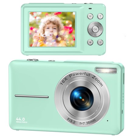 YUNOVA Digital Camera, FHD 1080P 44MP 16X Zoom, Compact Point & Shoot Camera for Kids & Teens, Portable Easy to Use, for Photography & Video Recording Webcam Feature, Ideal Gift for Children Seniors