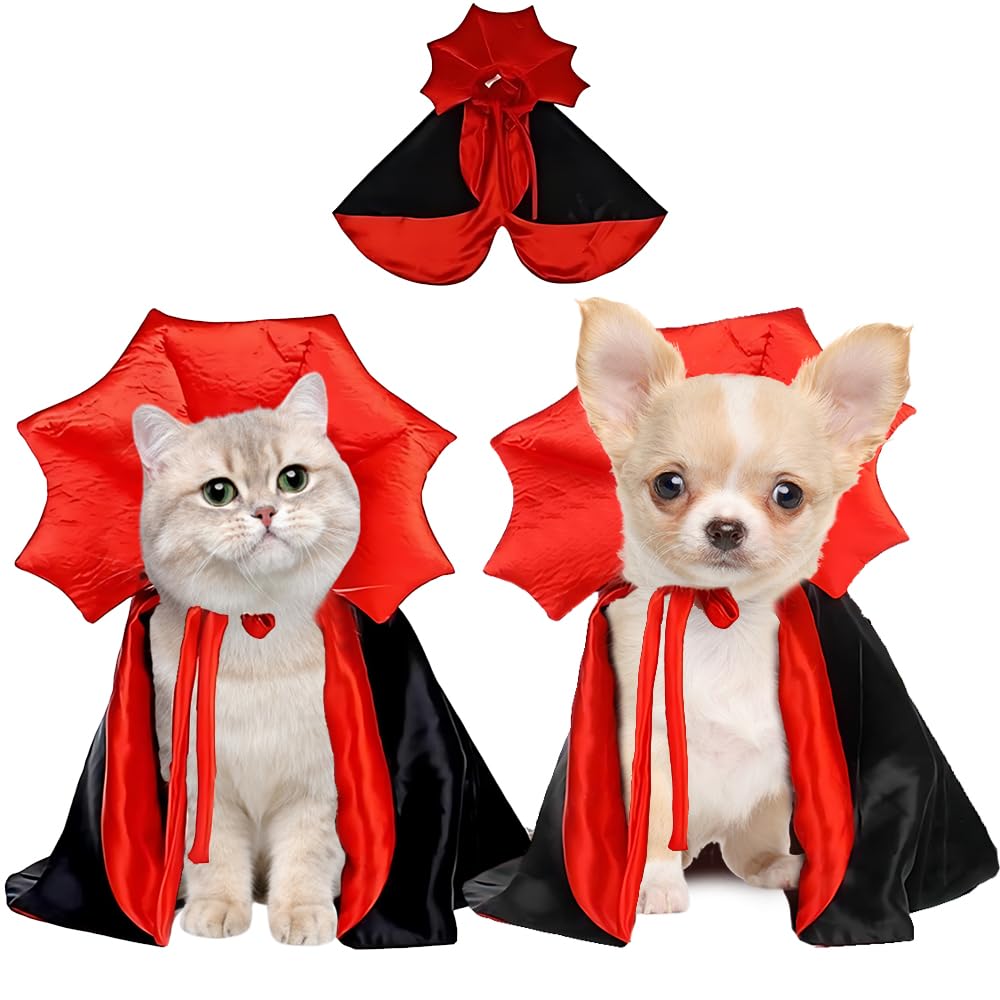 WILLED Dog Cape Costume Pet Halloween Costumes Cat Vampire Cloak, Dog