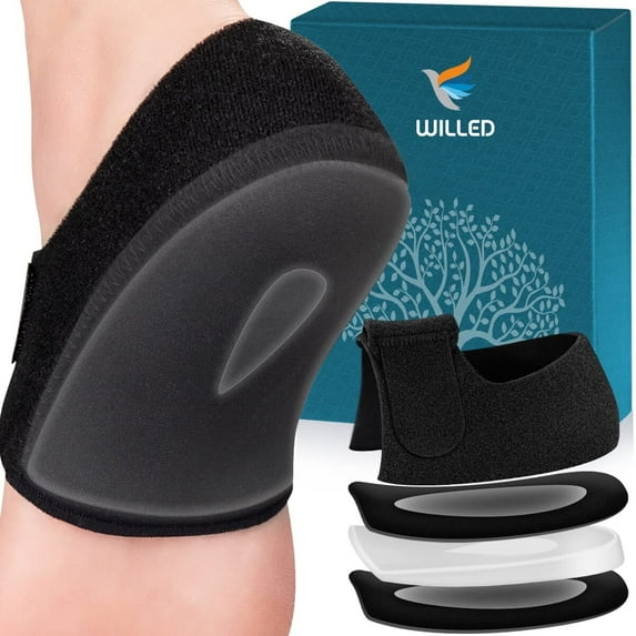 WILLED Heel Protectors, Update Heel Cushion Pads, Gel Heel Cups (1 Pair Larger Size: Women 5.5-11+ Men 6-11.5)