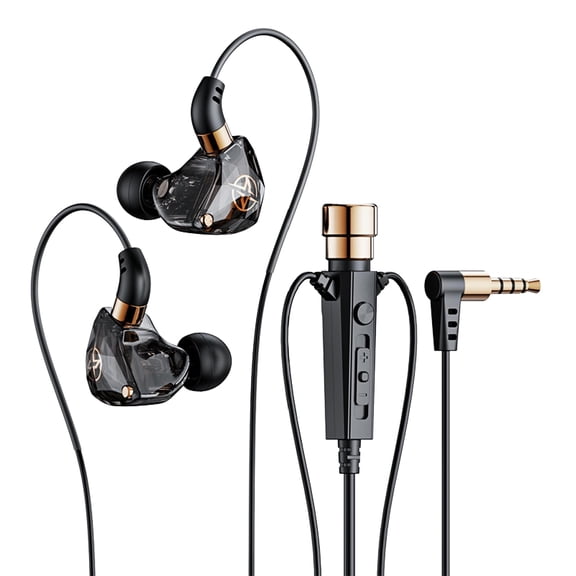 YUNOVA KT-02 Wired Headphone Sport Headset, Noise Cancelling Earphones with Mic Dynamic HD, 3.5MM Jack Headsets for Live Singing Recording Karaoke Live Video Streaming, Live Game Miking