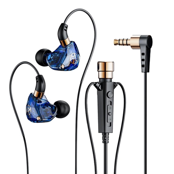 YUNOVA KT-02 Wired Headphone Sport Headset, Noise Cancelling Earphones with Mic Dynamic HD, 3.5MM Jack Headsets for Live Singing Recording Karaoke Live Video Streaming, Live Game Miking