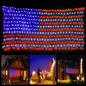 WILLED LED Flag Net Lights of The United States, Waterproof American Flag String Light for Christmas,Festival, Holiday, Independence Day, Memorial Day, Decoration, Garden, Yard, Indoor and Outdoor