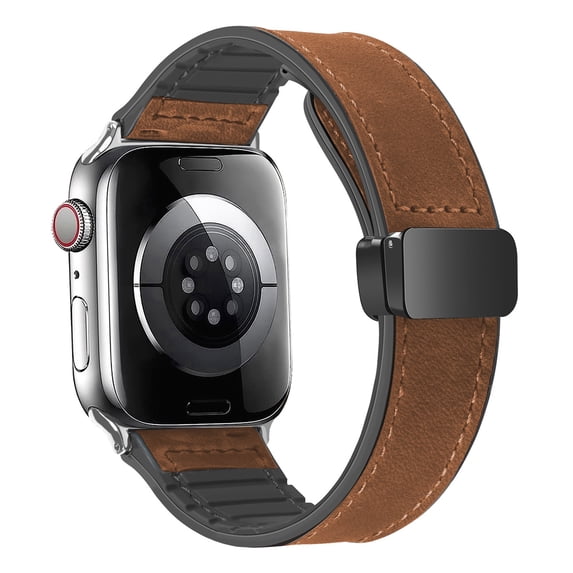 WILLED Magnetic Leather Watch Band Compatible with Apple Watch Band 49mm 45mm 44mm 42mm 41mm 40mm 38mm, Genuine Leather with Magnetic Buckle Replacement Strap Compatible with Apple Watch Ultra Series