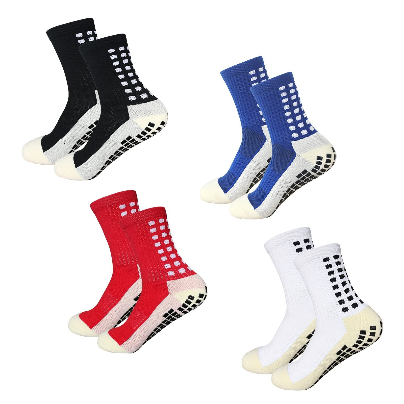 WILLED Men's Soccer Socks Anti Slip Non Slip Grip Pads for Football  Basketball Sports Grip Socks, 4 Pair 