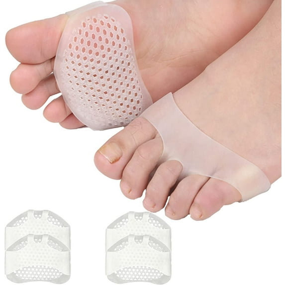 WILLED Metatarsal Pads, 4PCS Gel Ball of Foot Cushions for Women Men, Mortons Neuroma Forefoot Pads for Blisters Diabetic Foot, Metatarsalgia Insoles for Foot Pain Relief