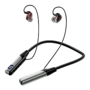 YUNOVA Neckband Bluetooth Headphones, 50H Extra Long Playtime Wireless Stereo Neckband Earbuds with Microphone, Waterproof Balanced Armature Drivers in Ear Headset for Sports/Workout