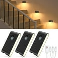 thumbnail image 1 of WILLED Stair Lights Indoor, Rechargeable Motion Sensor Night Lights, Battery Operated, Warm White, Wireless Stick on Light for Hallway Entry Stairs Bathroom Kitchen Garage Laundry, 3 Pack, 1 of 9