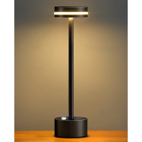 YUNOVA Touch Control Cordless Table Lamp - 3 Color Modes LED Light, Dimmable Brightness, Rechargeable Battery-Powered, Perfect for Bedroom, Office, Café, Dining Room, or Nursery