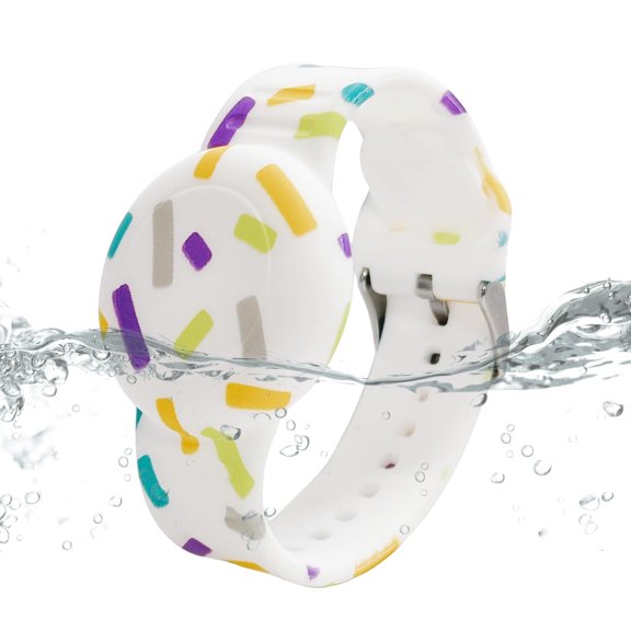 WILLED Waterproof AirTag Bracelet for Kids, Soft Silicone Air Tag Hidden Holder Case Compatible with Apple Airtag, Adjustable Anti-Lost Printed Strap GPS Traker for Toddler Child