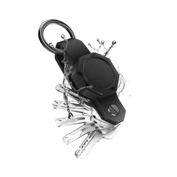YUNOVA Waterproof Key Organizer for Air Tag, Compact Key Holder for Apple Airtag, Air tag Tracker Keychain with Keyring Holds Up to 5 Keys, Includes Keyring to Attach Car Key Fob