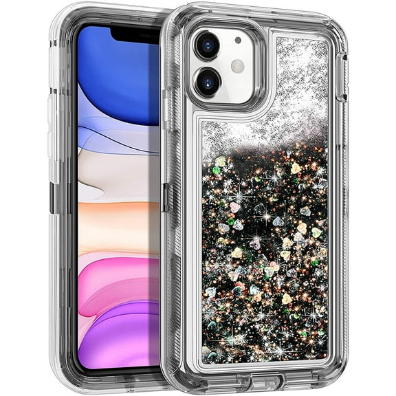 YUNOVA iPhone 16/15/14 Protective Case for Women, Glitter Quicksand Design with Heavy Duty Shockproof Bumper & Screen Camera Protection, Soft TPU Bling Cover for iPhone Series, Stylish & Durable