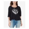 thumbnail image 1 of WILLIAM RAST Womens Black Harmony Graphic 3/4 Sleeve Crew Neck Top  Size: S, 1 of 2