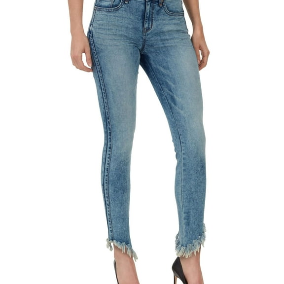 William Rast Womens Frayed Skinny Fit Jeans, Blue, 25