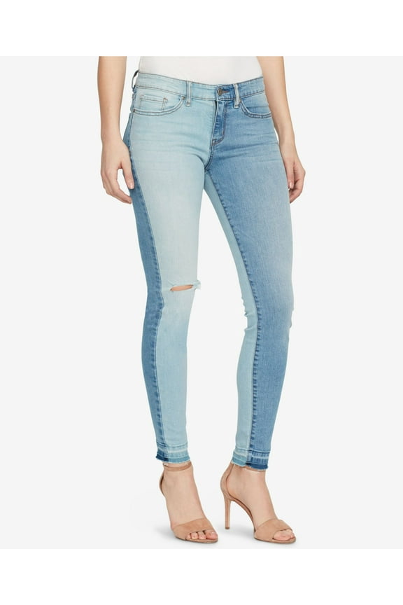 $90 Womens New 1625 Light Blue Distressed Jeans 25 Waist B+B