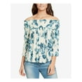 thumbnail image 1 of WILLIAM RAST Womens Ivory Lexi Printed Off Shoulder Top S, 1 of 4