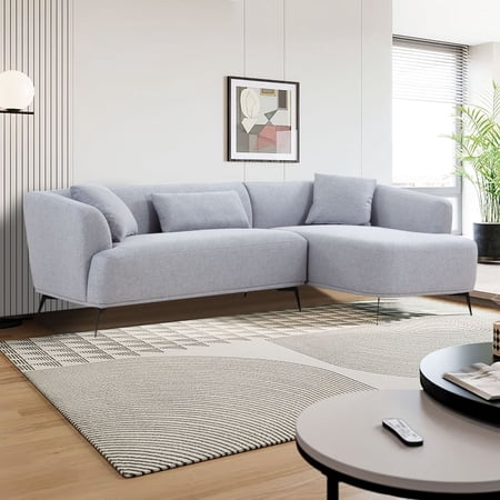 WILLIAMSPACE 102" Modular Sectional Sofa for Living Room, Modern Luxury Sectional L-Shape Couch Cute Sofa, Teddy Fabric Upholstered Sofa for Home Office Apartment