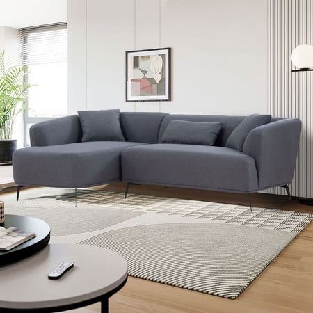 WILLIAMSPACE 102" Modular Sectional Sofa for Living Room, Modern Luxury Sectional L-Shape Couch Cute Sofa, Teddy Fabric Upholstered Sofa for Home Office Apartment