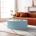 thumbnail image 1 of WILLIAMSPACE 35.43" Round Coffee Table, Matte Orange Wooden Large End Table for Living Room, Modern Luxury Side Tables Accent for Home Office, 1 of 8
