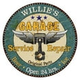 thumbnail image 1 of WILLIE'S Garage 12" Round Metal Sign Man Cave Home Wall Décor 200120027366, 1 of 1