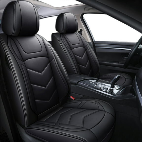 WILLJOY Car Seat Covers Fit for Volkswagen VW Jetta 2008-2025, Full Set Waterproof Faux Leather Breathable Auto Front Rear Seat Protector Cushion Black