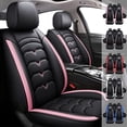 thumbnail image 1 of WILLJOY Car Seat Covers for Toyota Corolla Camry 2000-2024, Waterproof Artificial Leather 5 Seat Cushion Protector Black Pink, 1 of 16