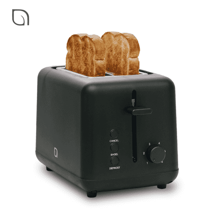 Willow Kitchen 2 Slice Toaster with Wide Slots for Bread, Bagels & English Muffins, Black – 6 Toast Shade Settings, Toast Boost, Defrost Function, Small Kitchen Appliance, 99% Recycled Plastic
