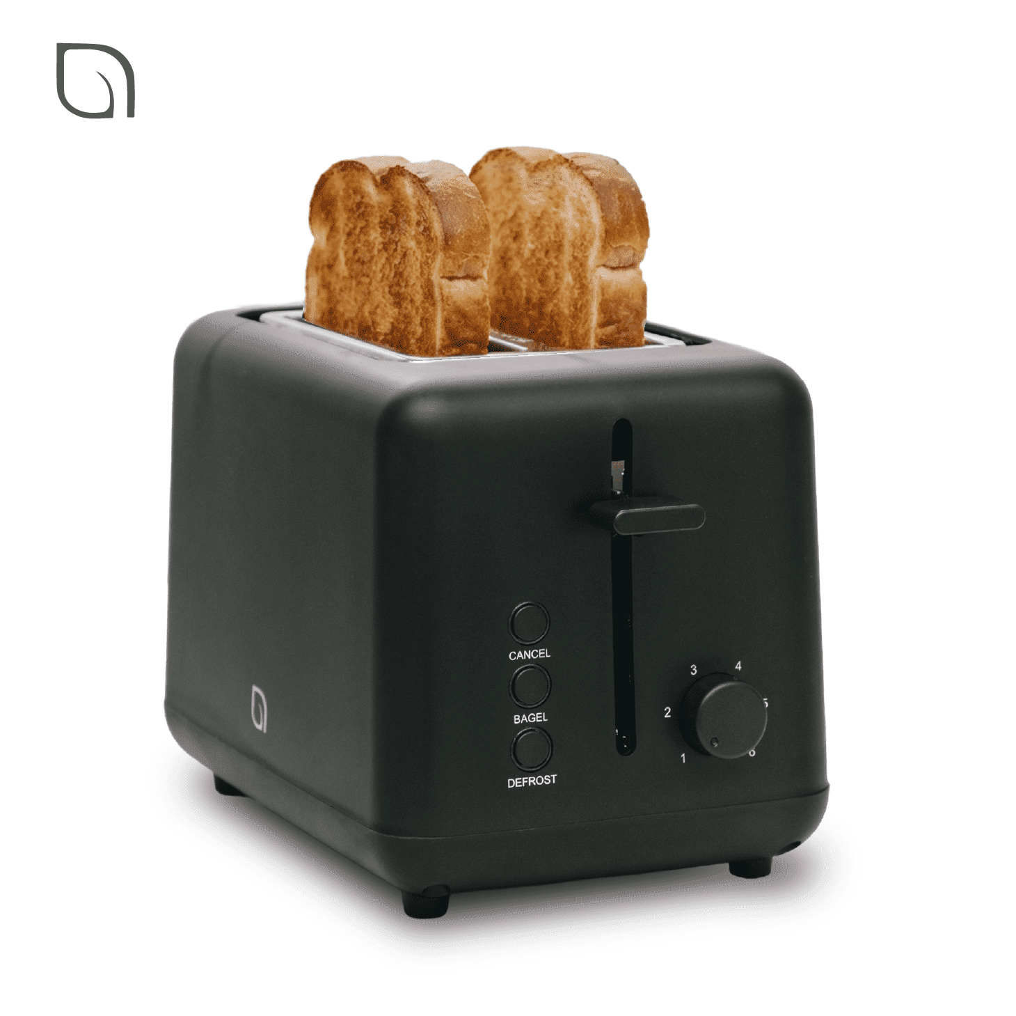 Willow Kitchen Toaster 2 Slice Wide Slot Toaster 6 Shade Settings Defrost Function Bread and Bagel Toaster, Black