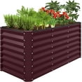 thumbnail image 1 of WILLYO  4x2x2ft Outdoor Metal Raised Garden Bed, Deep Root Box Planter for Vegetables, Flowers, Herbs, 119 Gallon Capacity,  Burgundy, 1 of 7