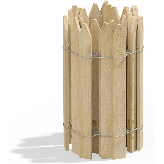 WILLYO STORE Cedar Wood Garden Picket Fence 16" H x 8' L (6-Pack, 48' Total)