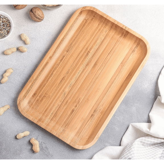 WILMAX BAMBOO Set or Rectangle Platters (12" X 8" SET OF 6)