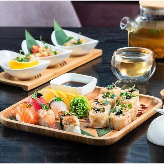 WILMAX Bamboo SET OF 12 PLATES 7" X 7"  17,5 CM X 17.5 CM WL-771020/A