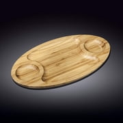WILMAX Bamboo SET OF 3 THREE SECTION PLATTERS 16 X 9 40.5 CM X 23 CM WL-771040/A