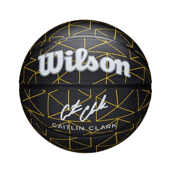 Wilson Caitlin Clark Repetition Outdoor Basketball - Black/Yellow, Size 5 - 27.5"
