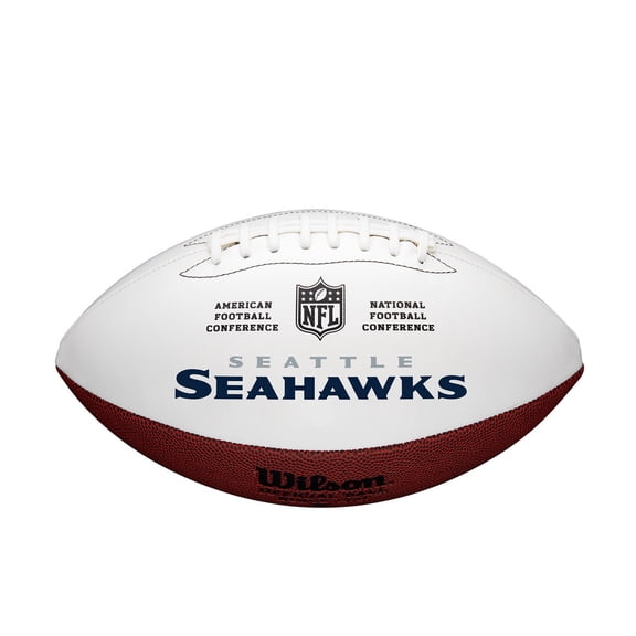 Seattle Seahawks Wilson NFL Live Signature Autograph White Panel Football - Deflated