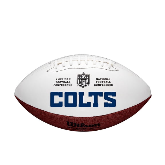 Indianapolis Colts Wilson NFL Live Signature Autograph White Panel Football - Deflated