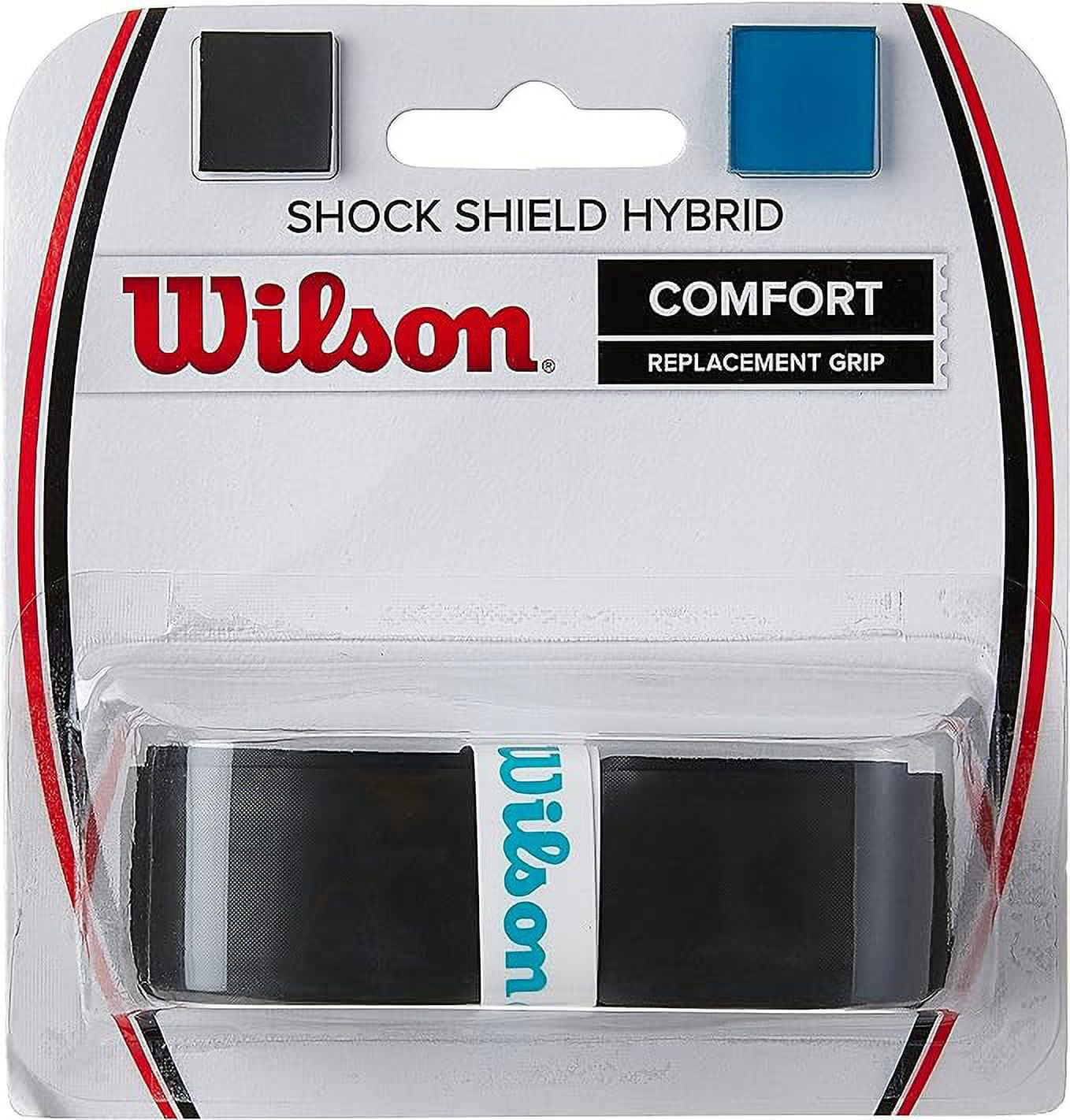 WILSON Shock Shield Hybrid Tennis Racquet Replacement Grip, Black