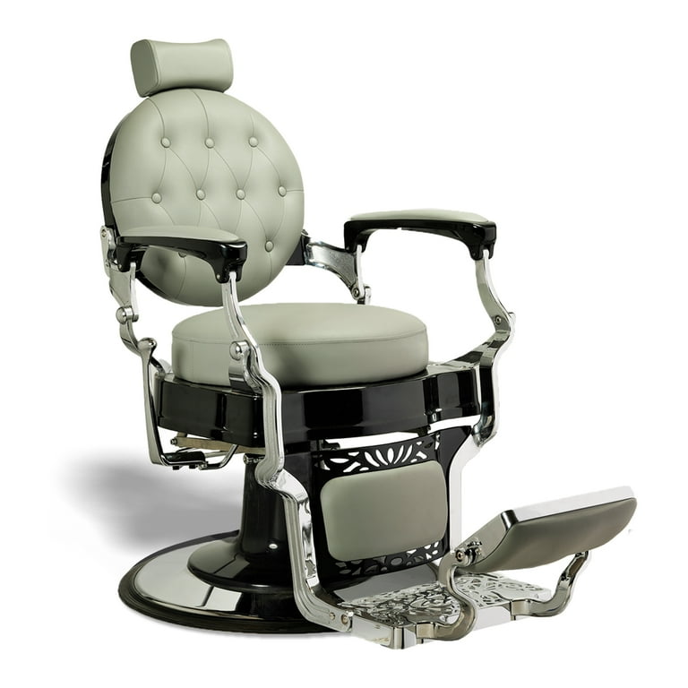 WILSON Vintage Barber Chair Reclining Heavy Duty Barber Chair Grey